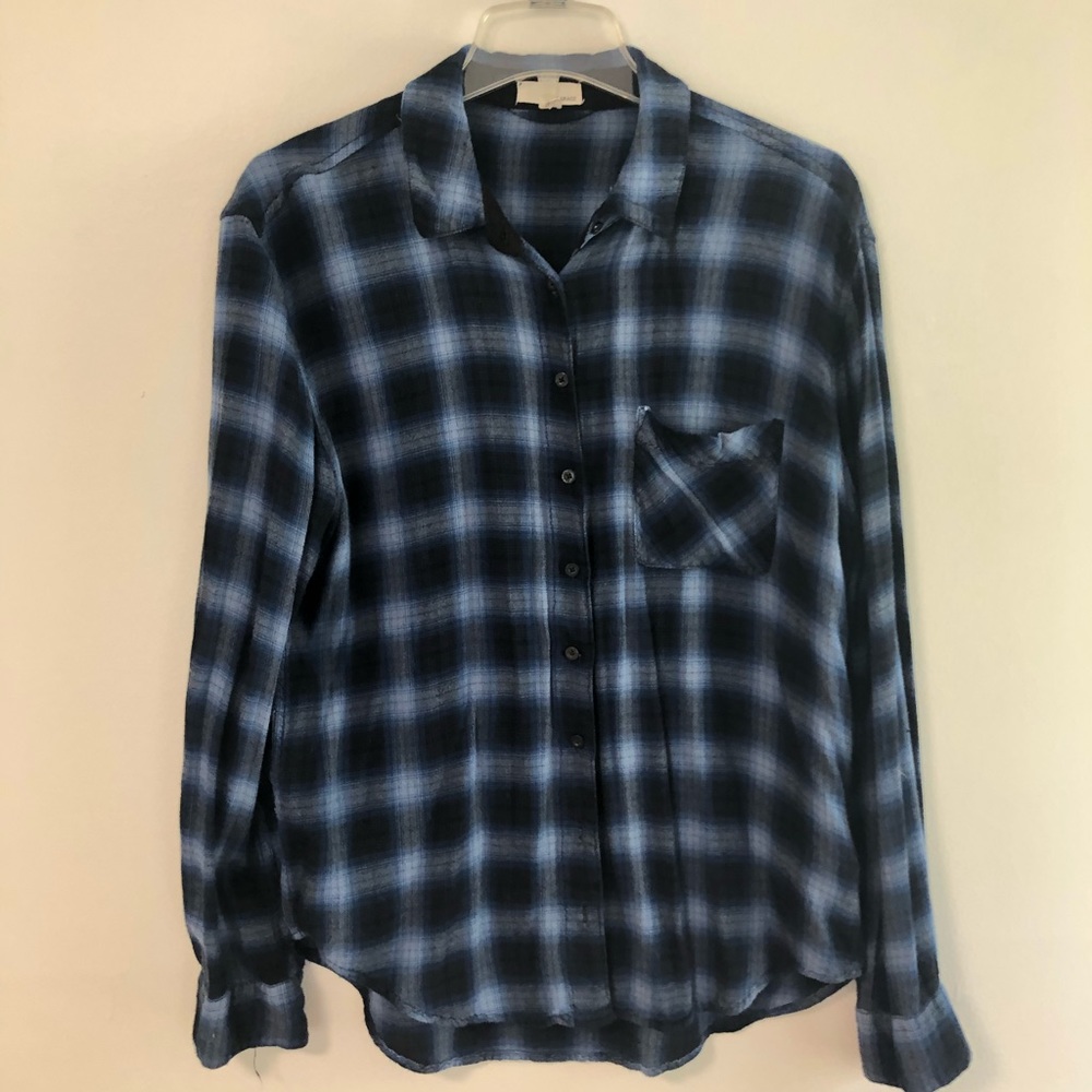 Blue garage flannel